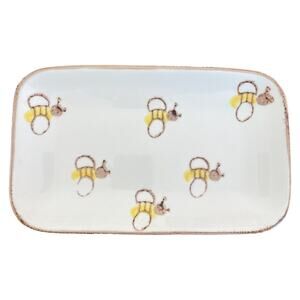 Ceramic Made in Portugal Honeybees 9.75” x 6” Tidbit Tray